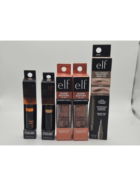 Other - e.l.f. Cosmetics Makeup Lot 5pc Glow Reviver Lip Oils Shadow Sticks Brow Pen